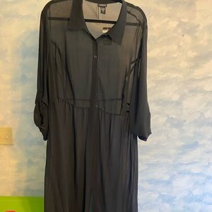 Torrid Black Chiffon Shirt/Cover Up